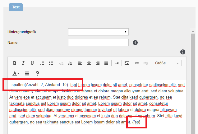 PDF-Briefe: Makro Mehrspaltigkeit Screenshot