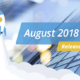 Blauer Hintergrund mit weißer Schrift „Release – August 2018“