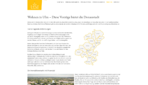 Immobilien Ulm: Screenshot Website