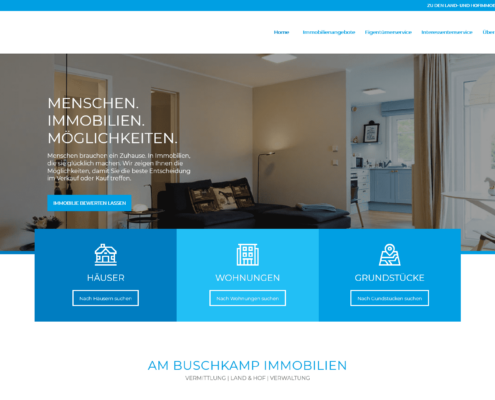 Am Buschkamp Immobilien: Screenshot Website