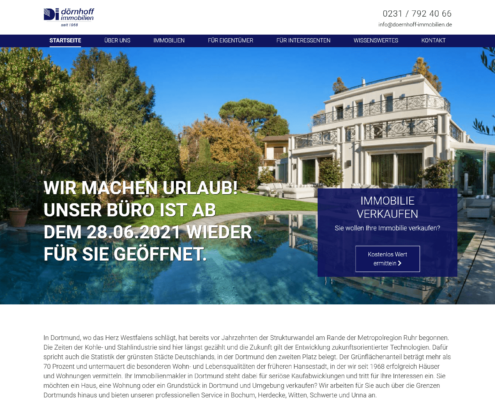 Dörnhoff Immobilien: Screenshot Website