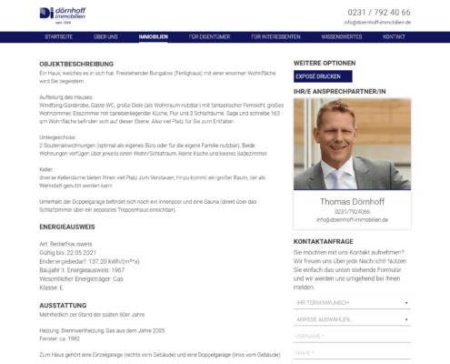 Dörnhoff Immobilien: Screenshot Website