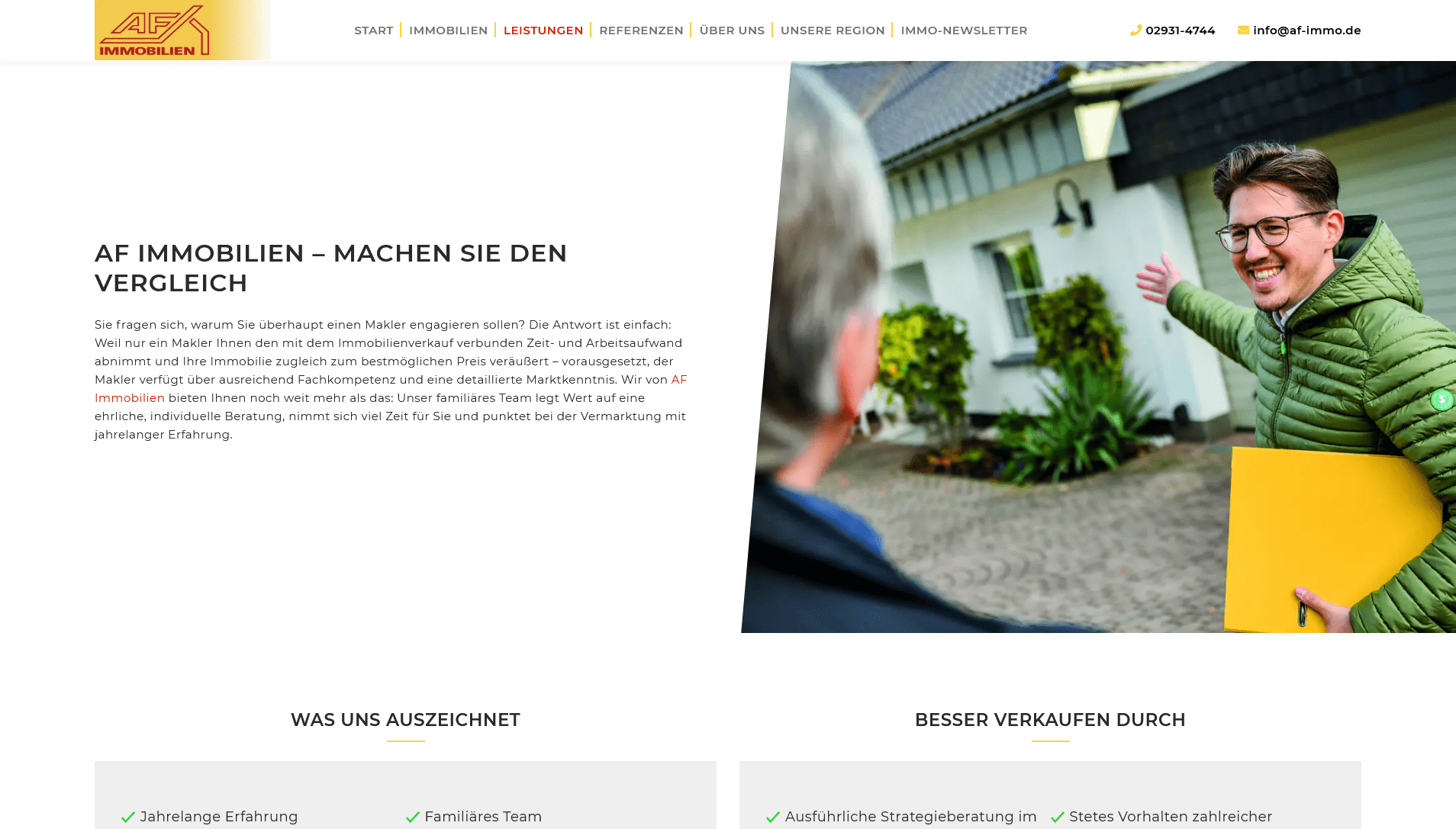 AF Immobilien: Screenshot Website